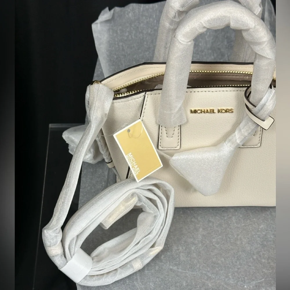 Michael Kors - Avril Extra-Small Leather Crossbody Satchel Light Cream       NWT - Picture 5 of 15